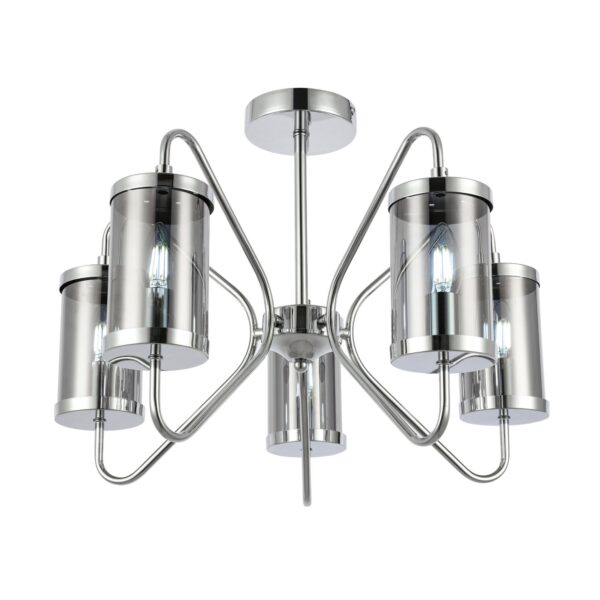 SLE102302-05_01W SLE102302-05 Светильник потолочный Хром/Дымчатый E14 5*40W