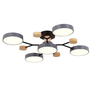 SLE6006-702-05 Светильник потолочный Серый/Серый LED 5*12W 3000K/4500K/6000K 5000Lm