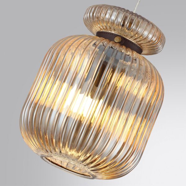 a547a1d21ed4e4ce7d72aff180bd909f 5042/1A PENDANT ODL24 373 античн.бронза/янтарный/металл/стекло/эко.кожа Подвес E27 1*60W JUGI