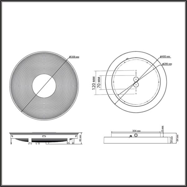 7752/25L MITRA LED SN 535 Светильник пластик/белый LED 25Вт 4000K D400 IP54 QUANTUM