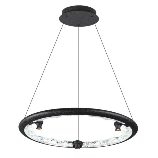 7001/44L HIGHTECH ODL25 000 Подвесной светильник черный ice crack/акрил разд. Вкл. с ПДУ IP20 LED 44W 1309Лм 3000/3800/4800K CRI > 90 CAYON