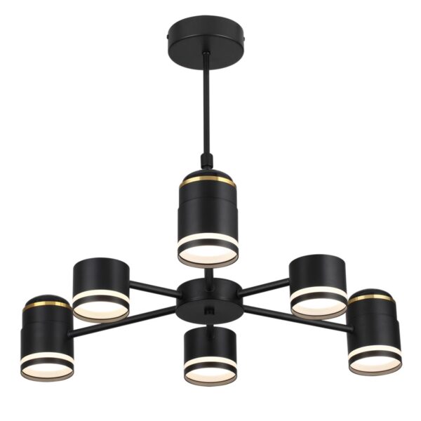 ad6e8c7b3307aa6c2f654f40a9a53d0e 8234/6C COMFI LN25 000 черный, металл/акрил Люстра потолочная GX53 LED 6*10W + LED-проектор 3*5W 2700К 220V VIRSAVA