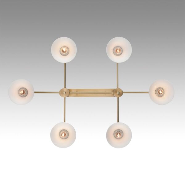 8113/6 MODERNI LN25 000 латунь/белый, металл/стекло Люстра потолочная E27 6*60W 220V CORNE