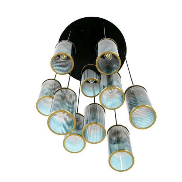 b625568813bc4e61e1167c57f8a6be8c 8401/10 MODERNI LN26 000 черный/античная бронза/серо-синий, металл/стекло Люстра E14 10*40W 220V MURANO