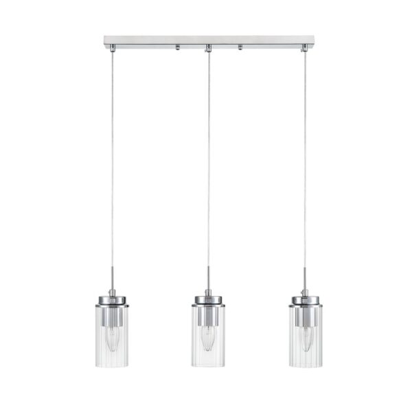8102/3A COMFI LN26 408 хром/прозрачный металл/металл Подвес Е14 3*40W 220V ISHA