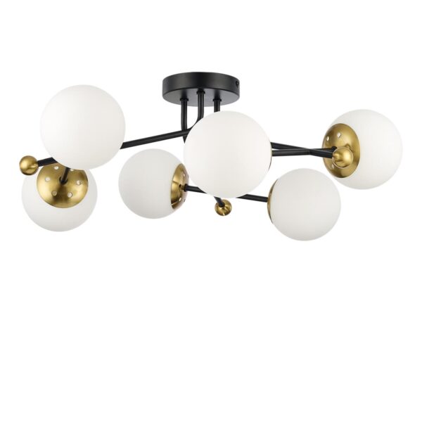 bc0c23c26b610083f0931e6c78ef81c2 6581/6C MODERNI LN26 174 черный, золотой/белый металл /стекло Люстра потолочная E14 6*40W 220V MELODY