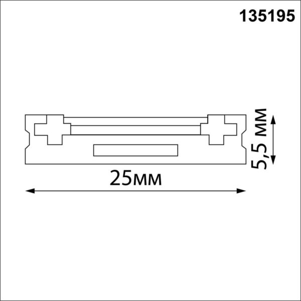 bf8102c05786211ecea8c743ed2a852a 135195 SHINO NT23 166 черный Низковольтный накладной шинопровод 2м, заглушки в комплекте IP20 48V SMAL