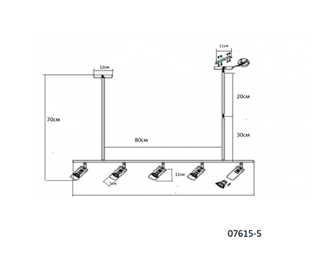 bh00019825 07615-5,19 Люстра Кайко черный Gu10 50W
