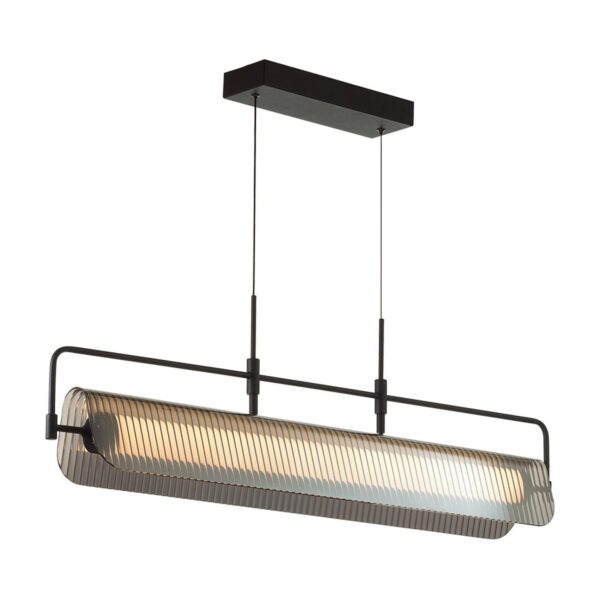 5056/35LA L-VISION ODL24 387 черный/дымчатый/металл/стекло/акрил Люстра LED 35W 3000К LINER