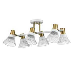 c5d04e9fe75ce3bceff080ac2ab739da 8045/6C MODERNI LN26 220 белый, латунь/белый металл/металл Люстра потолочная Е14 6*40W 220V ANRIYA