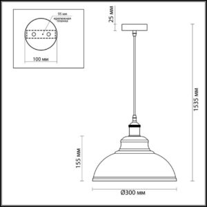 c8fc1cfb659defd701940938ddde813b 3366/1 PENDANT ODL17 419 темн.серый/бронзовый Подвес E27 60W 220V MIRT