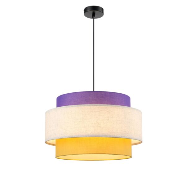 cac65cbb7c54b6bada797b8c338c95b6 8281/4 MODERNI LN26 183 черный/фиолетовый/бежевый/желтый, металл/текстиль Светильник подвесной E14 4*40W 220V PALERMO