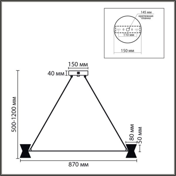 cdc94d3d576329bc7c8419a277ea020b 8341/54L LEDIO LN26 228 черный/прозрачный металл/акрил Люстра подвесная LED 54W 3000K 220V VINORA