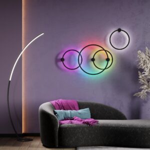 d29048f5c13e24a4ff3b444cf6a6e5be 4386/24WL HIGHTECH ODL23 000 черный/металл Настенный светильник IP20 RGB динамическая подсветка ПДУ в комплекте LED 24W 3000K OMEN