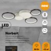 d68a0a7d23c5ffd3d1c99c7621bb1a6b 5253/80CL LEDIO LN26 291 белый, черный Люстра потолочная диммир. с ДУ LED 80W 220V NORBERT