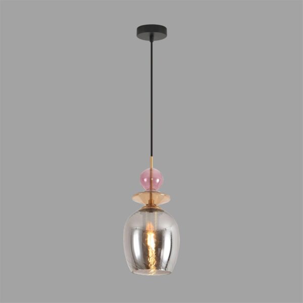 8297/1A MODERNI LN26 368 бронза/смоки/амбер/розовый, металл/стекло Подвес E27 1*40W 220V IRIME