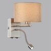 daebf13fb837b34b8de2a37723b2a795 8250/2W MODERNI LN26 527 никель/бежевый, металл/текстиль бра Е14 40W+ LED 3W 4000K 220V NIKKI