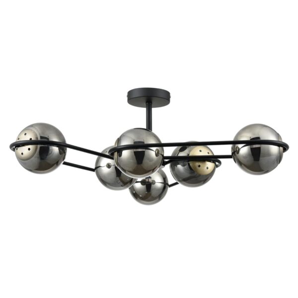 e16d05eb680659d4e36eac47e7521359 8060/6C COMFI LN24 000 черный/дымчатый металл/стекло Люстра потолочная E27 6*60W 220V CAMILIE