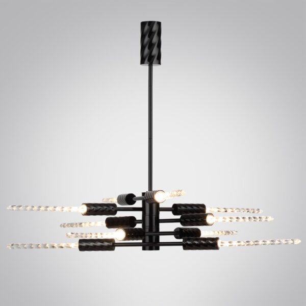 5459/28L L-VISION ODL_EX26 041 черный глянцевый/прозрачн./металл/стекло Люстра LED 28W (10*2.8W) 3000K 1260Лм KOLOS