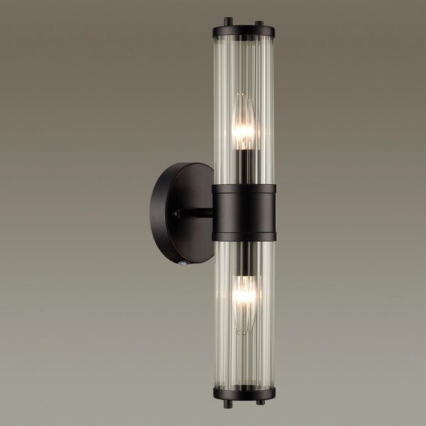 e31bf80f8dba9195fd55ce29ad06c4b0 4944/2W DROPS ODL22 507 черный/прозрачный/стекло Настенный светильник с выкл. E14 1*40W IP44 KEPA