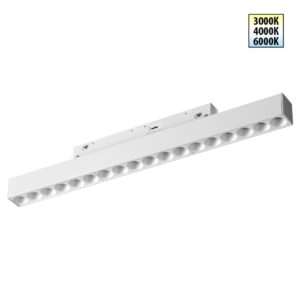 359622 SHINO NT25 000 белый Трековый светильник для низков. шинопровода с переключ. цв. темпер. IP20 LED 3000К4000К6000К 18W 48V FLUM