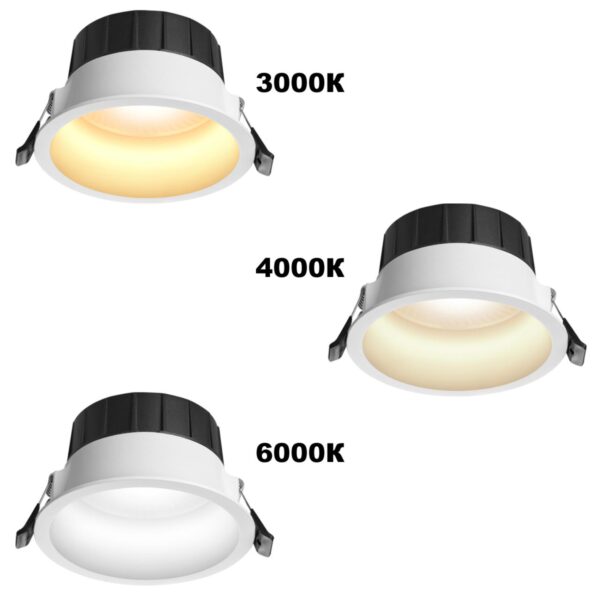 e86ec280b1db744a49316a9ba30c8294 359553 WIR NT25 000 белый Светильник встраиваемый с переключателем цв. температуры IP44 LED 10W 220-240V 3000К4000К6000К CLARA