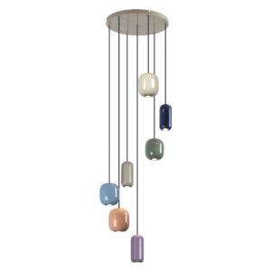 ea674a21e48b767f03ca7f8952df4dfe 5053/7 PENDANT ODL24 000 цвет слонов.кости/мультиколор/металл Подвес GU10 LED 7*4W OVALI