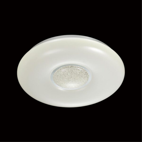 2074/DL PALE SN 000 Светильник пластик/белый/хром/прозрачный LED 48Вт 3000-6300K D410 IP43 пульт ДУ LAZANA