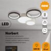 ec9dca5089a09e46e78fc8d67eb67ade 5253/64CL LEDIO LN26 291 белый, черный Люстра потолочная диммир. с ДУ LED 64W 220V NORBERT