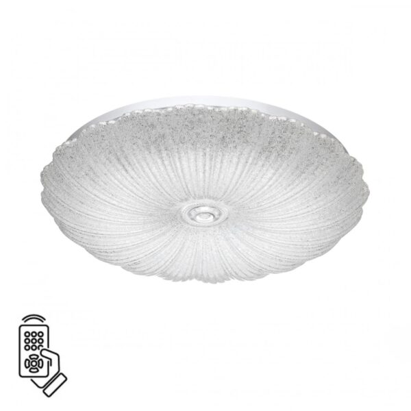 7729/48L PIKO LED SN 000 Светильник металл/пластик/белый/прозрачный LED 48Вт 3000-6000K D380 IP20 пульт ДУ FORTUNA