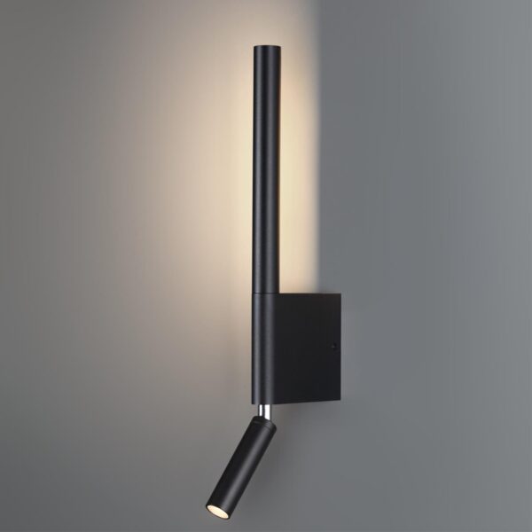 f1b9487815de22dab5c3beac71c375ff 359436 OVER NT24 292 черный Светильник настенный с выключателем IP20 LED 5W+3W 220-240V 3000K 320Лм FERMO