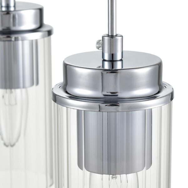 8102/3A COMFI LN26 408 хром/прозрачный металл/металл Подвес Е14 3*40W 220V ISHA