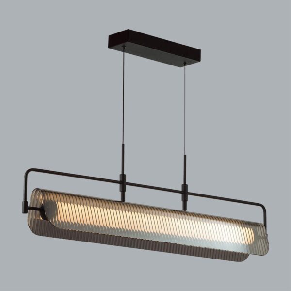 5056/35LA L-VISION ODL24 387 черный/дымчатый/металл/стекло/акрил Люстра LED 35W 3000К LINER