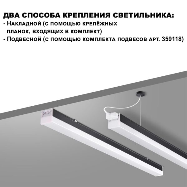 f5fc569d78f5b679a0eca4761d070e2a 359110 OVER NT23 058 черный Светильник линейный, в комплекте прямой соединитель,крепёжные планки, сетевой кабель 2м IP20 LED 20W 4000K 100-265V BITS