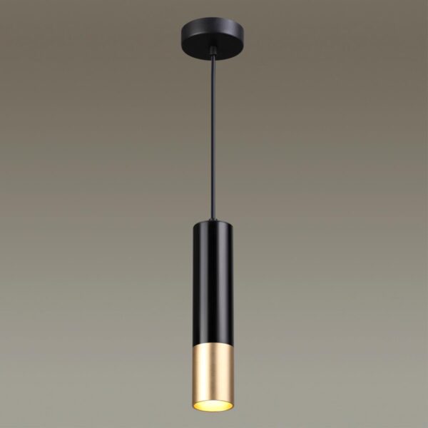 3876/1L HIGHTECH ODL19 399 черный с золотом Подвесной светильник GU10 1*50W 220V KIKO