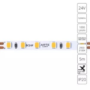 Светодиодная лента 24V 9,6W/m 3000К 5м Arte Lamp TAPE A2412005-01-3K Светодиодная лента 24V 9,6W/m 3000К 5м Arte Lamp TAPE A2412005-01-3K