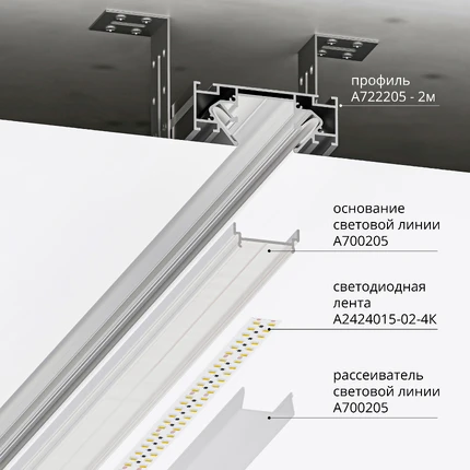 Профиль для монтажа накладного шинопровода Arte Lamp OPTIMA-ACCESSORIES A722205